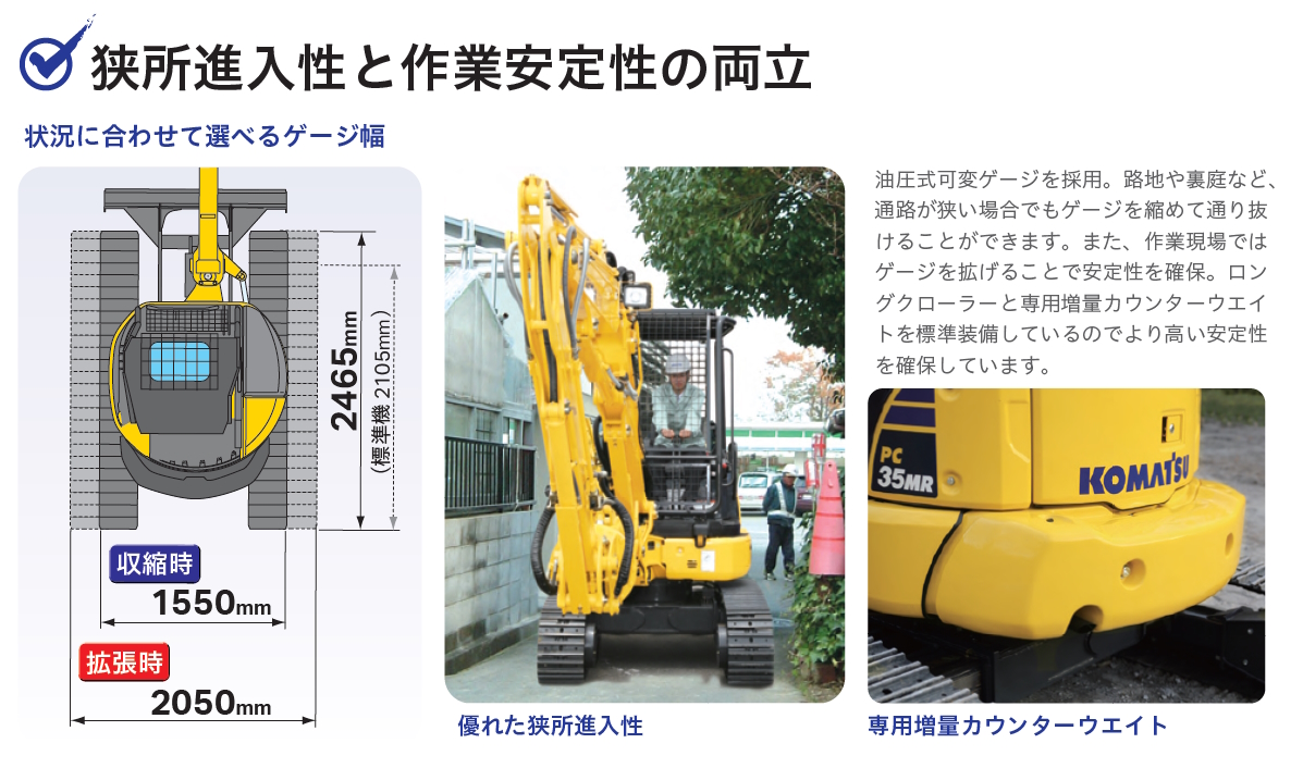 PC35MR-5 解体2ピースブーム仕様 木造家屋解体機｜商品情報｜コマツカスタマーサポート株式会社