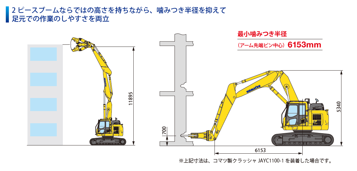 PC228USLC-11 解体2ピースブーム仕様｜商品情報｜コマツ 