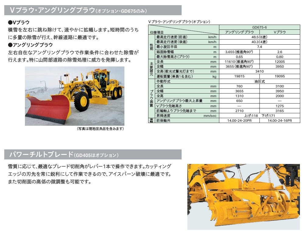 GD405-7/GD675-6 除雪グレーダー｜商品情報｜コマツ