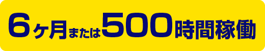 6ヶ月または500時間稼働