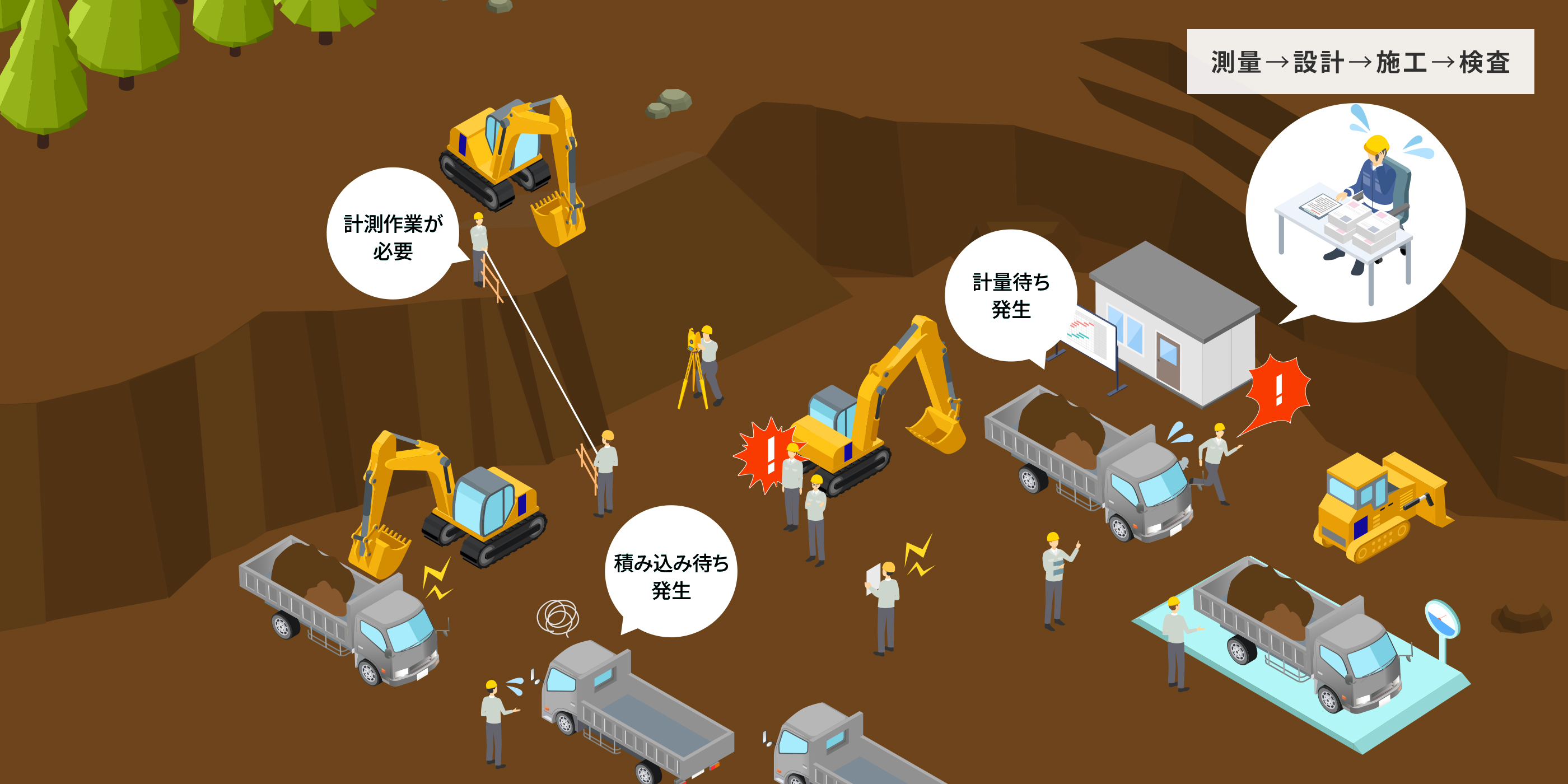 従来施工を示したイラスト